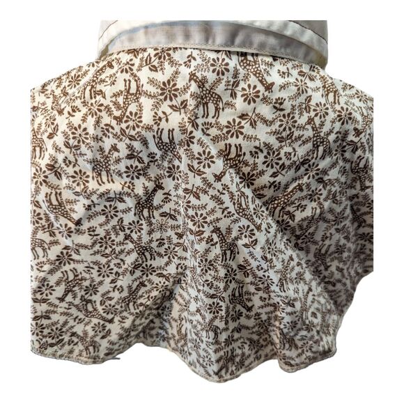 Vintage Ship'n Shore Dickie Collar & Wrist Cuffs Giraffes Flowers Brown & Cream - Picture 3 of 15